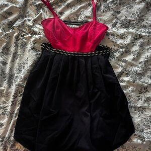 Silence + Noise Pink Babydoll Mini Dress V-Neck Sleeveless